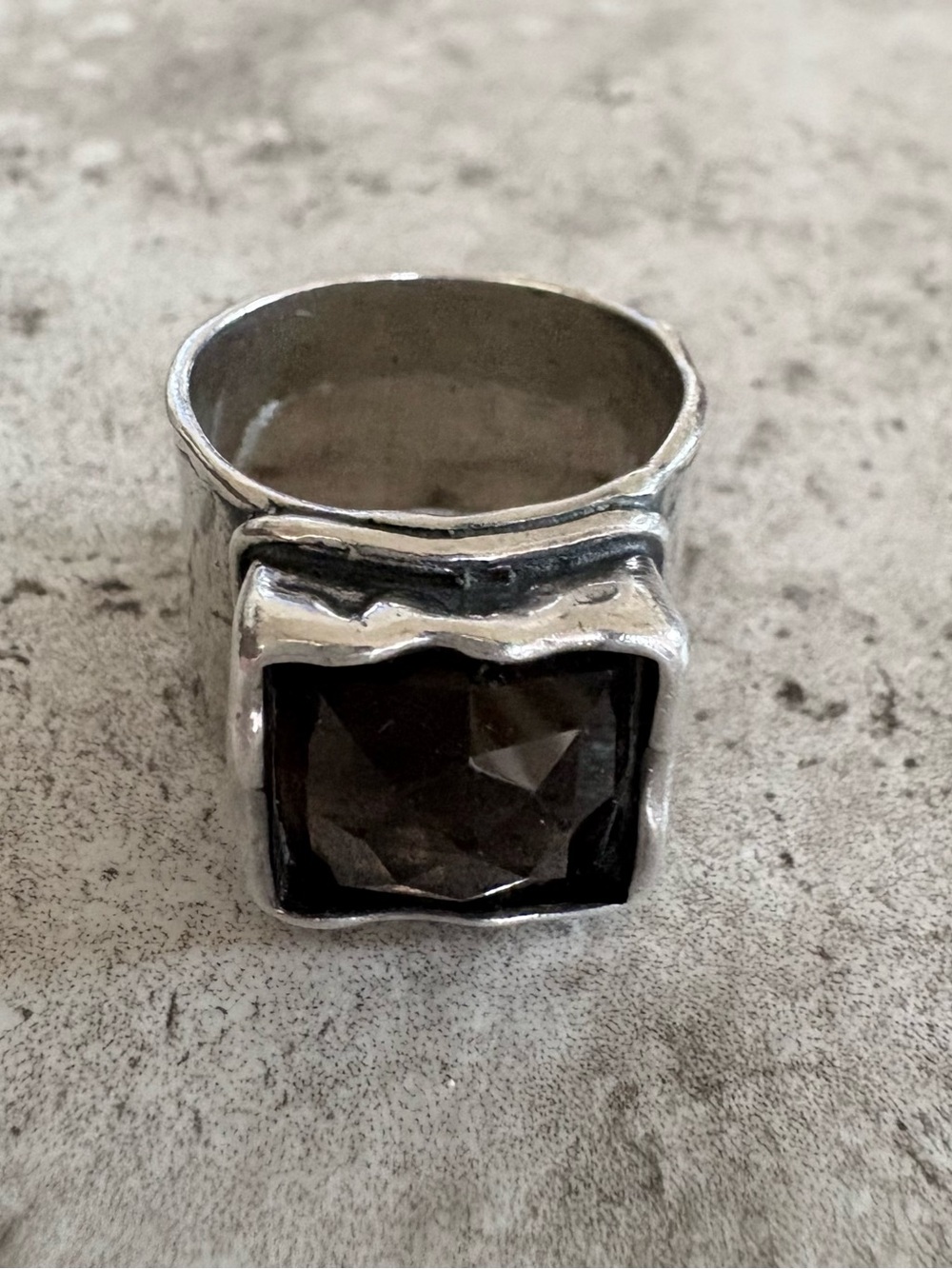 Silpada Dusk Til Dawn Silver Smoky Quartz Ring R1453 - Size 8